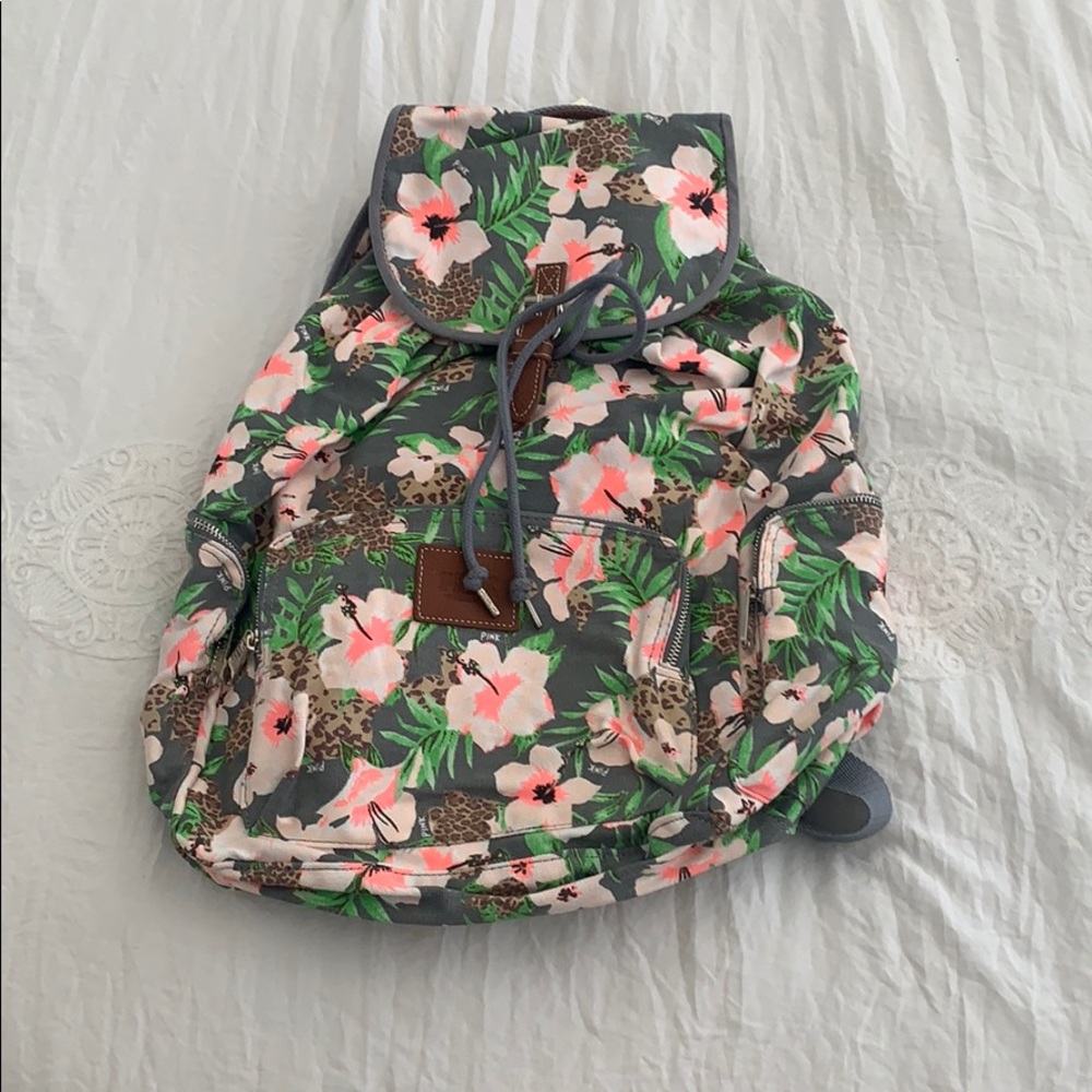 Floral cheetah Victoria’s Secret Pink backpack